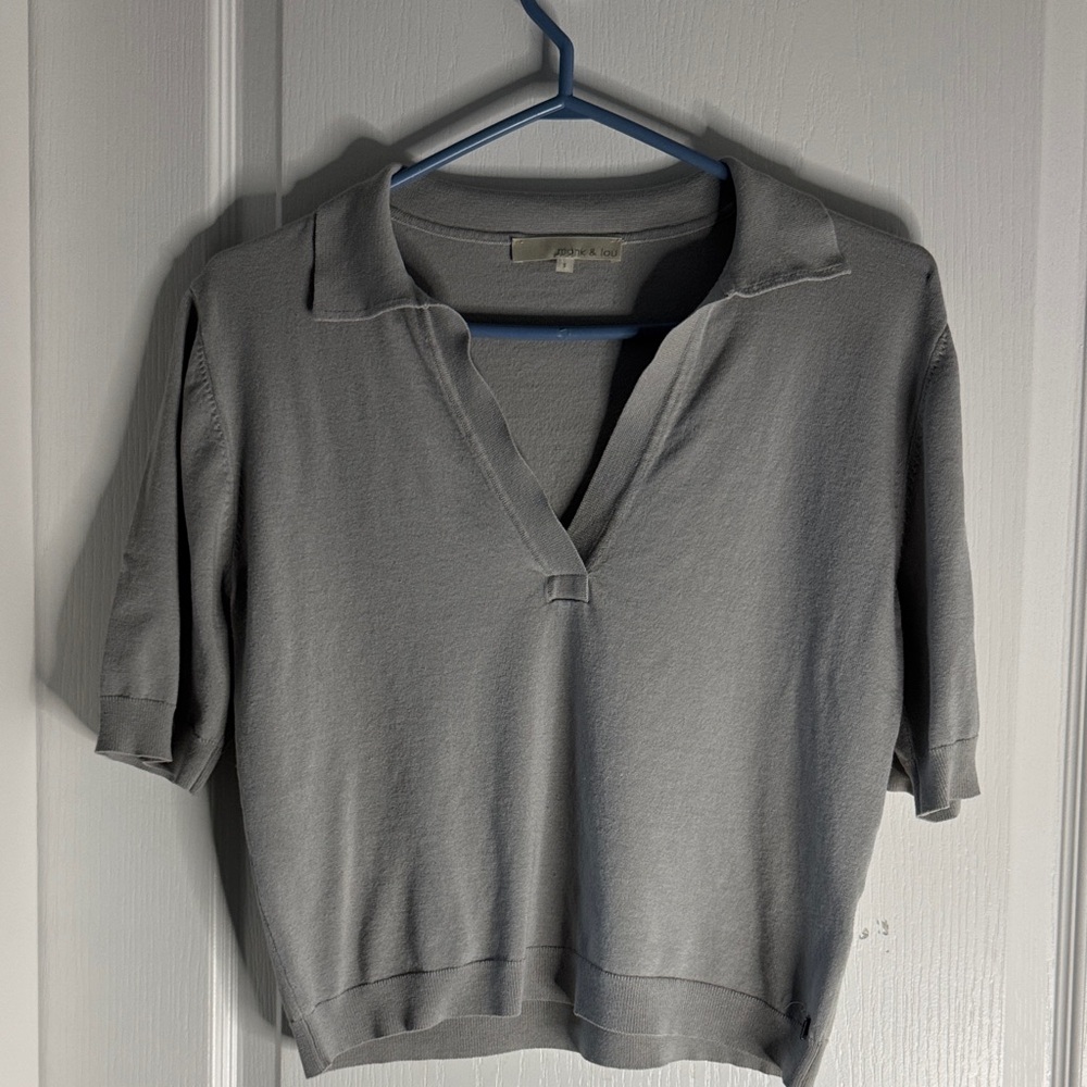 Monk & Lou Gray Polo Knit